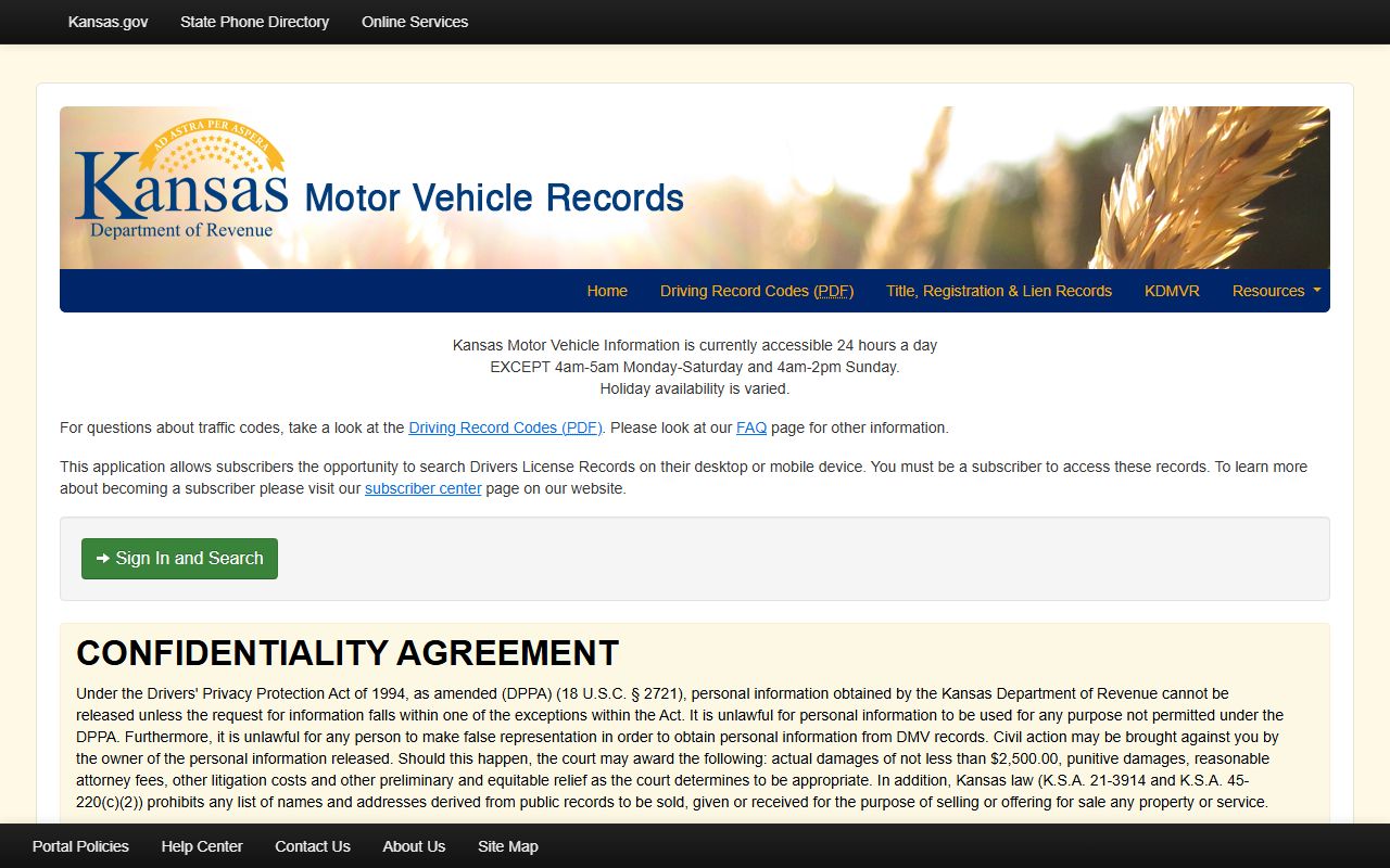 Cloud County court dockets Kansas motor vehicle records subscriber search portal