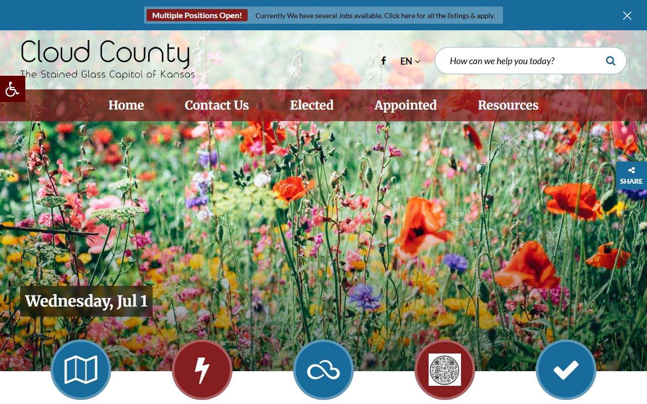Cloud County Court records official county homepage
