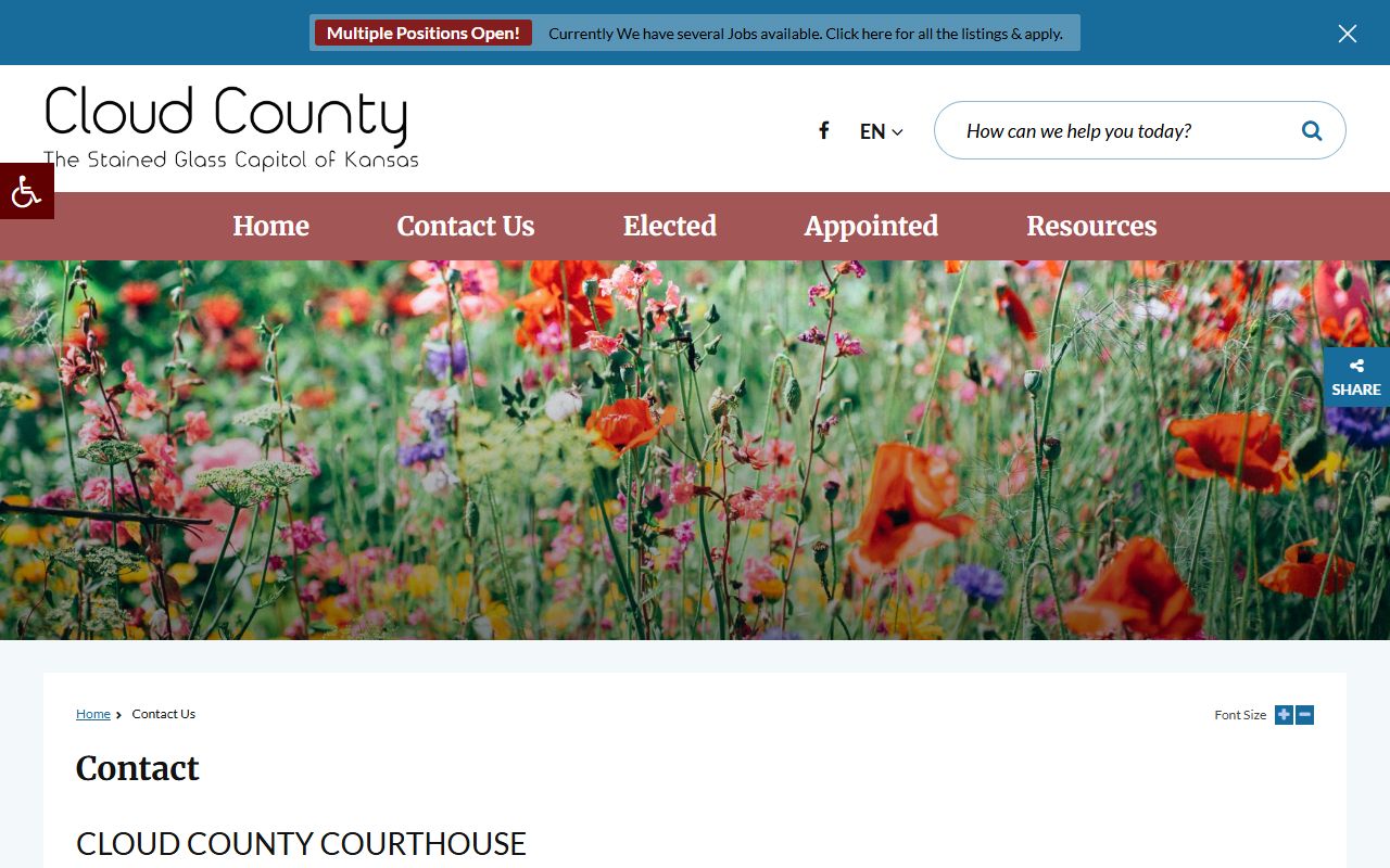 Cloud County Court records county contact directory