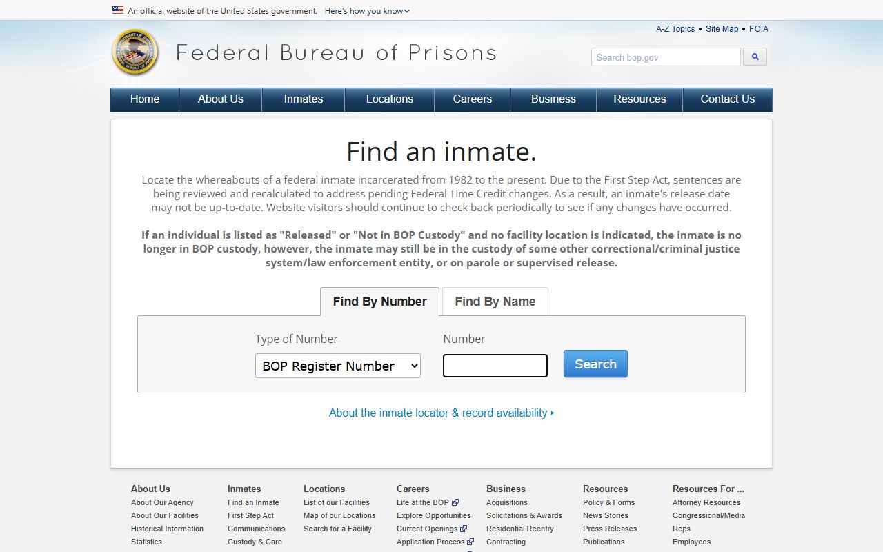 Cloud County inmate records Federal Bureau of Prisons inmate locator