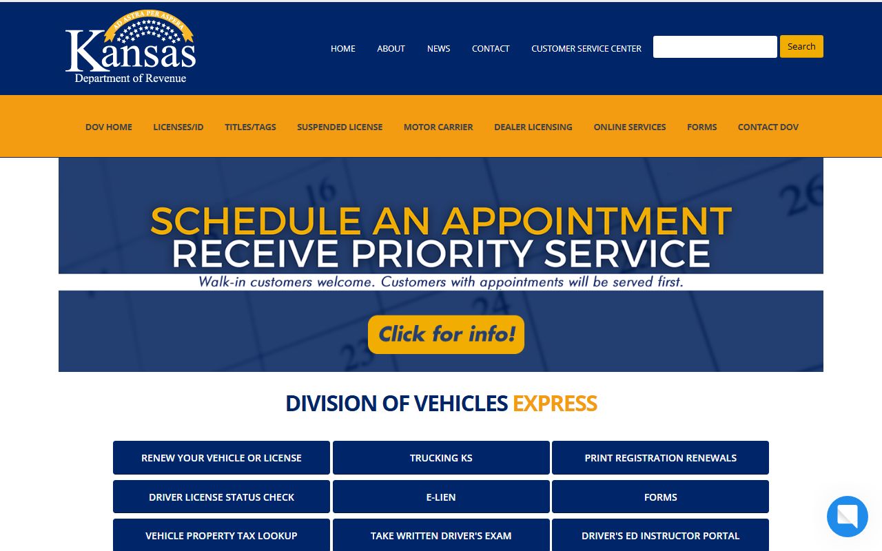 Cloud County traffic court records Kansas Division of Vehicles page