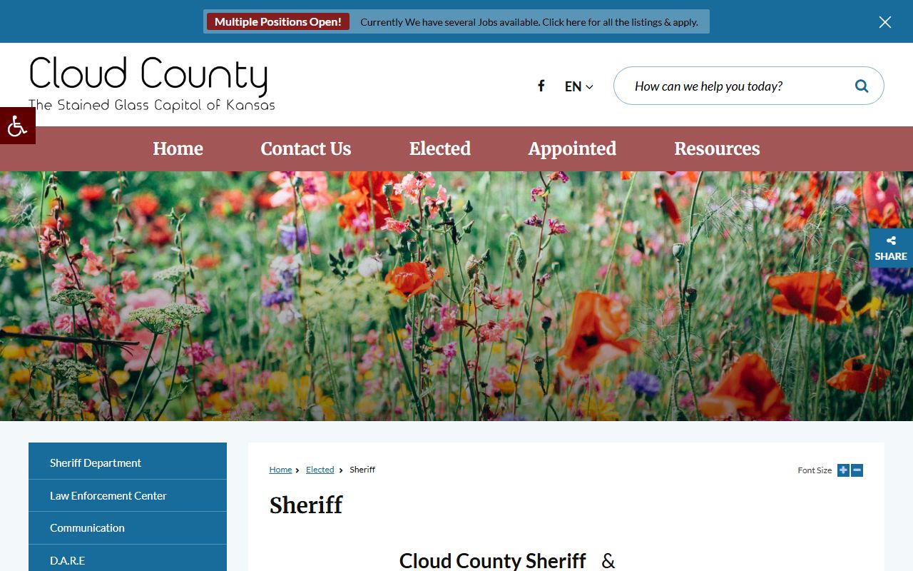 Cloud County warrant records sheriff page